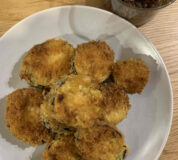 茄子フライの肉味噌ソース