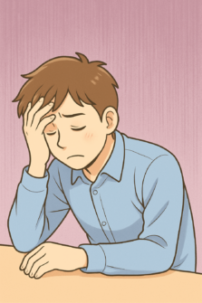 うつ病で悩む男性のイメージ図