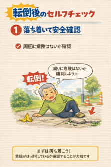 転倒後のセルフチェックのイメージ図